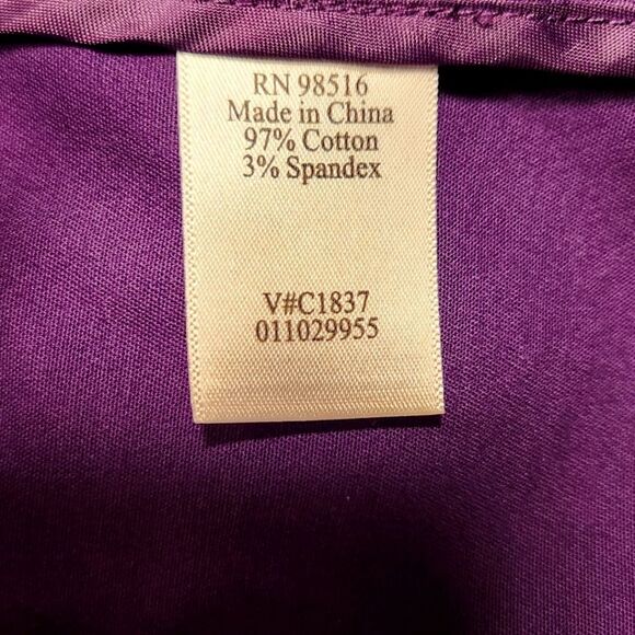 Coldwater Creek Jacket Blazer Cotton Stretch Purple Scallop Tailored‎ Fitted L - Picture 9 of 9